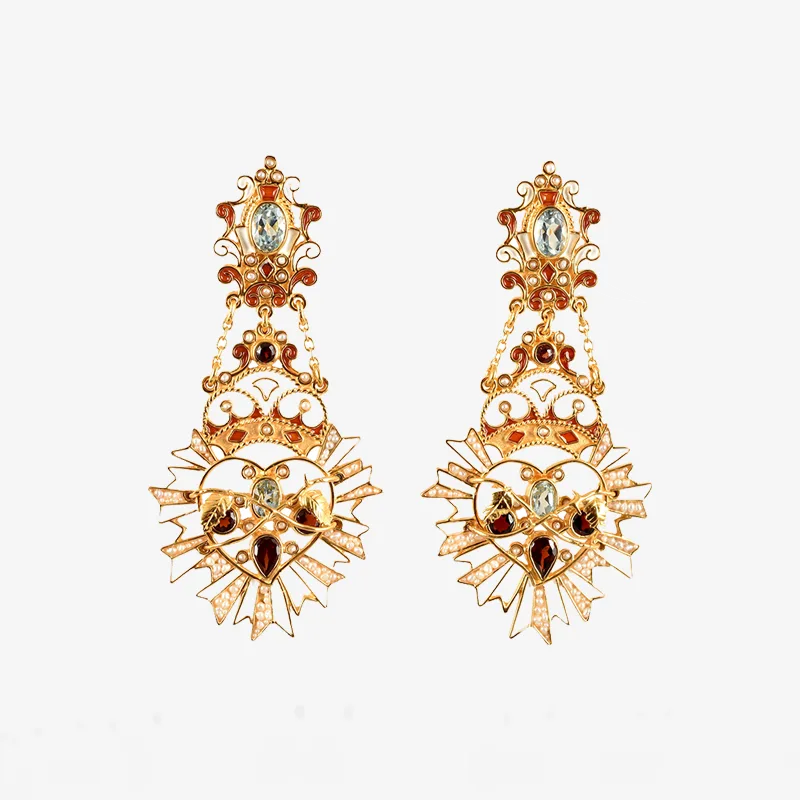 ISSIMO X Percossi Papi White Cuore Sacro Earrings - Made to order