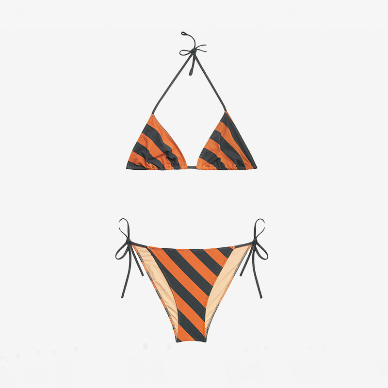 ISSIMO x Lido Bikini green and orange striped