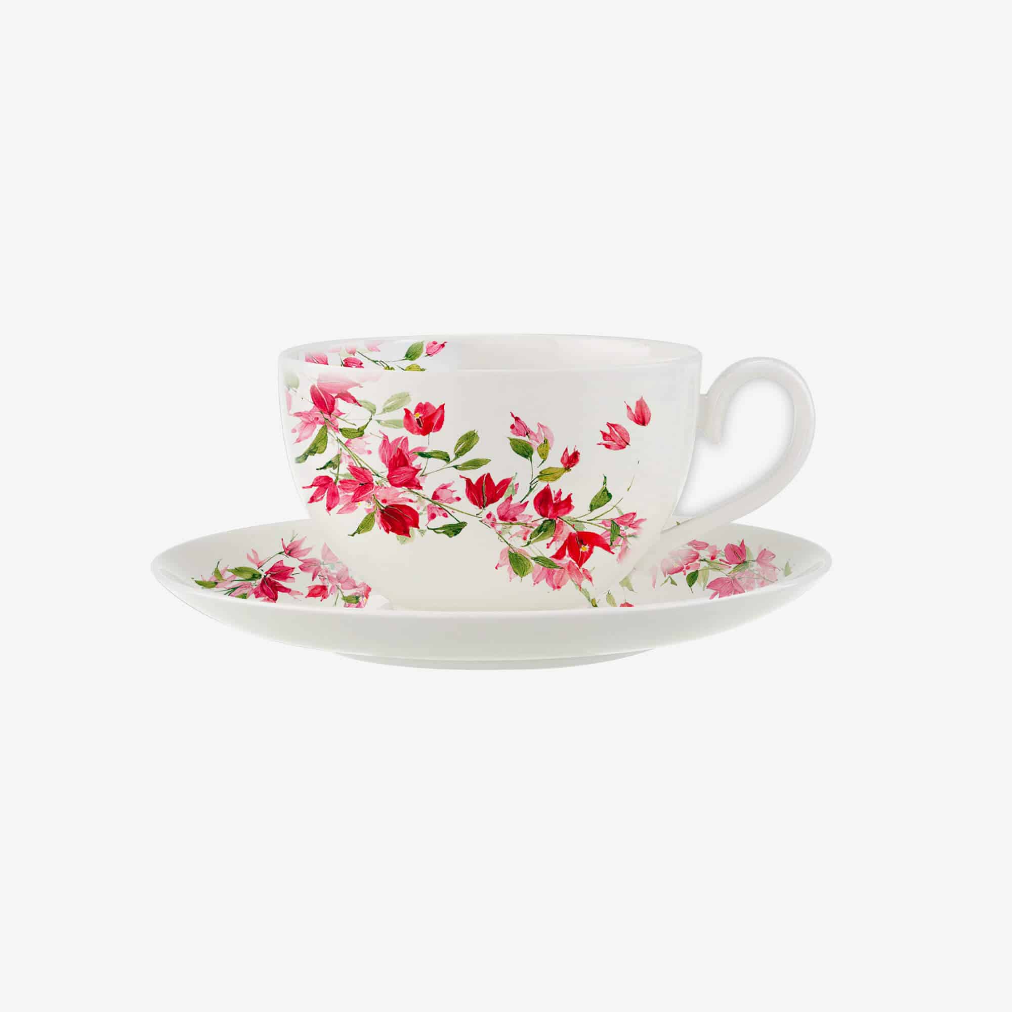 ISSIMO X Villeroy & Boch Bougainvillea Tea Cup and Saucer, Set of 2