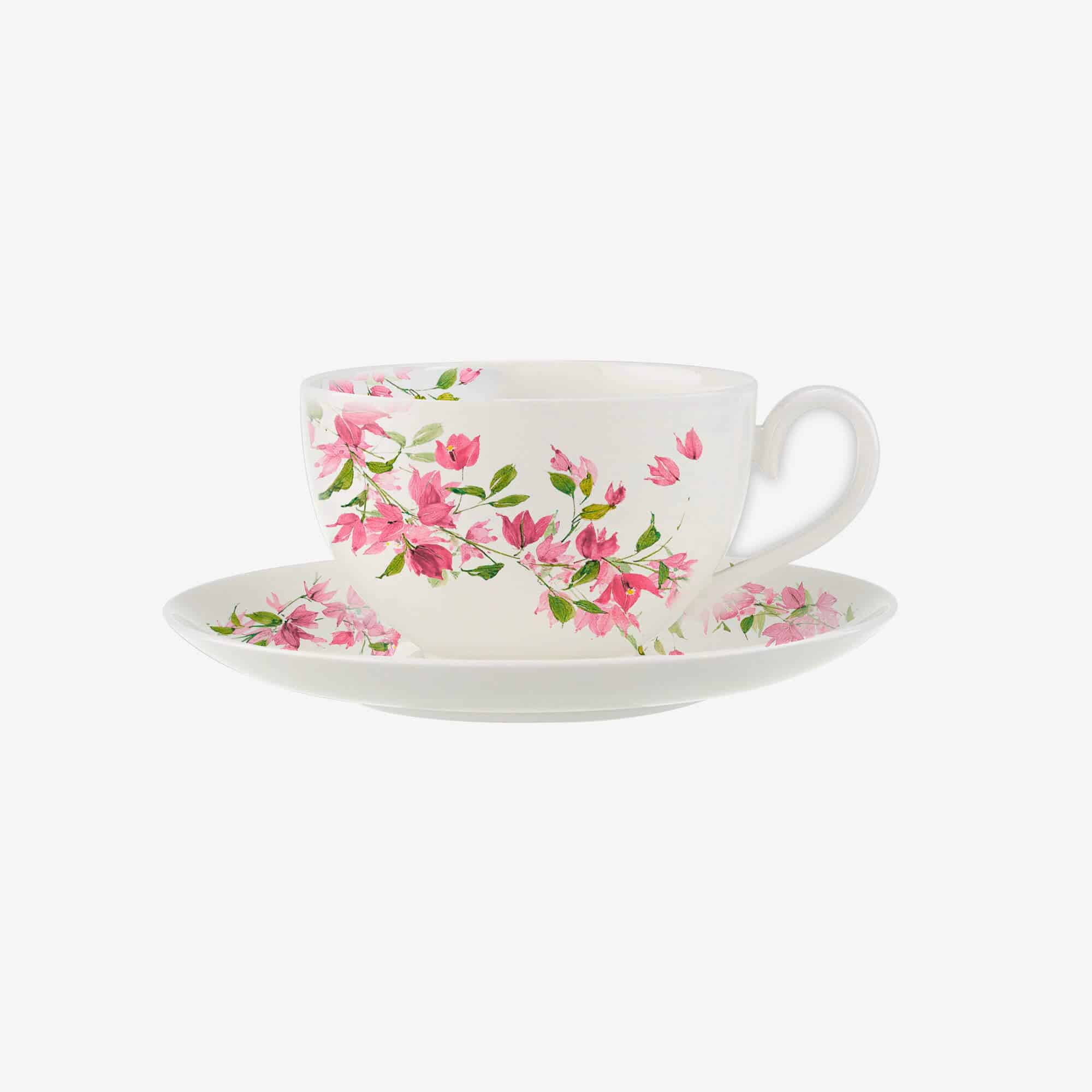 ISSIMO X Villeroy & Boch Bougainvillea Tea Cup and Saucer, Set of 2