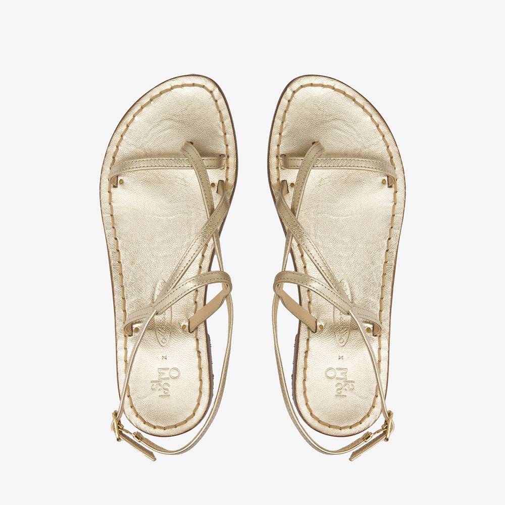 ISSIMO x Mario D'Ischia Mario Gold Sandals