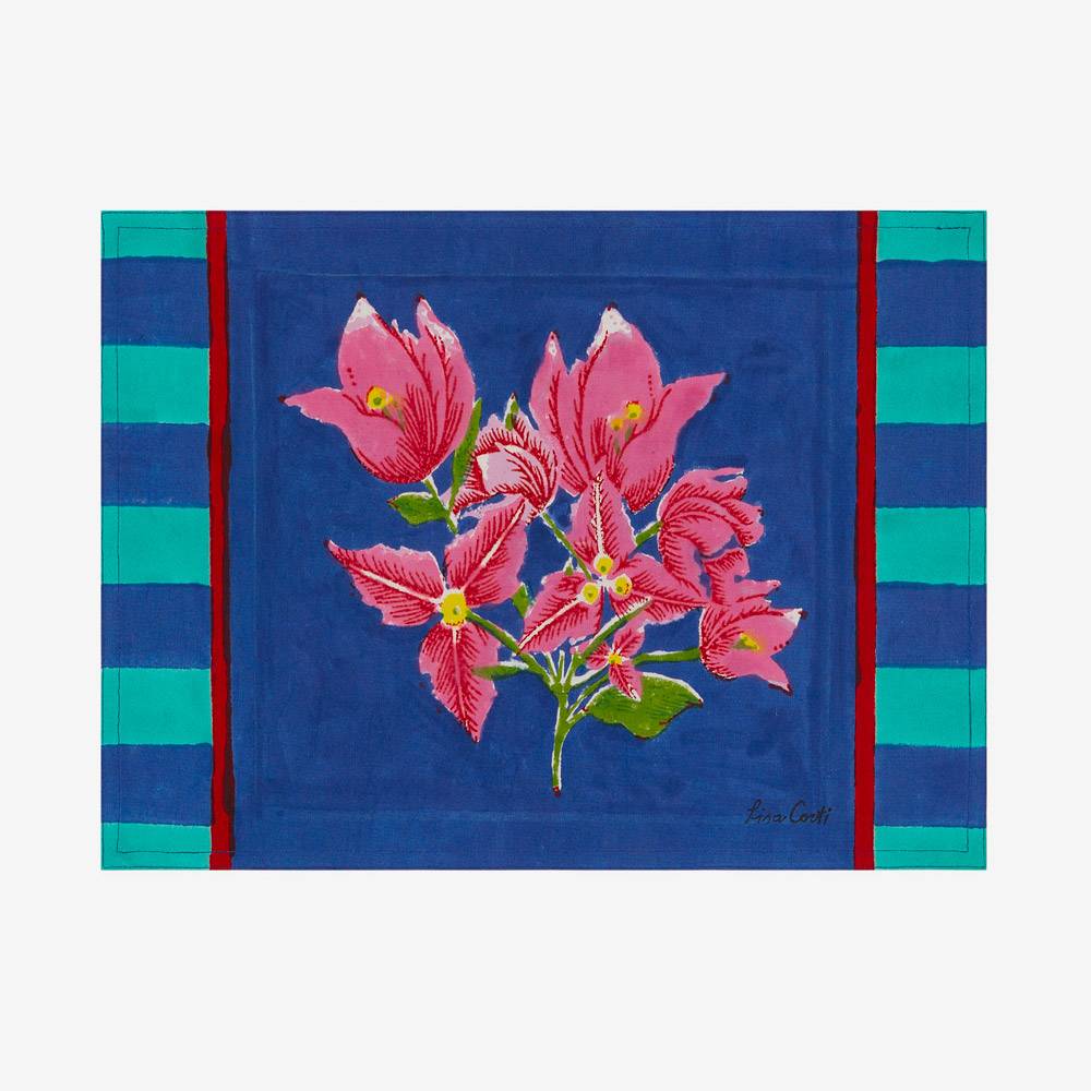 ISSIMO X Lisa Corti Bougainvillea Cotton Stripes Placemat