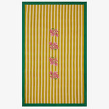 ISSIMO X Lisa Corti Bougainvillea Mustard Stripes Tablecloth
