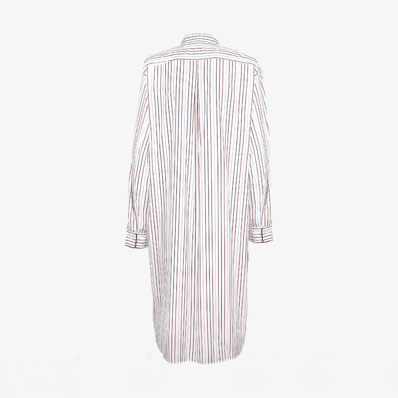 ISSIMO X Schostal Unisex Nightshirt - White & Multicoloured Stripes
