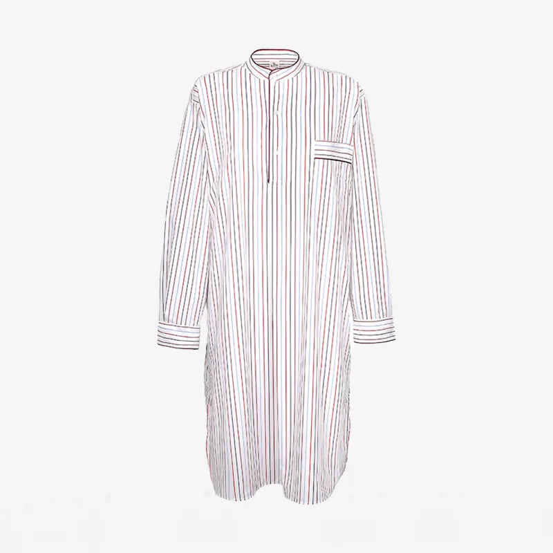 ISSIMO X Schostal Unisex Nightshirt - White & Multicoloured Stripes
