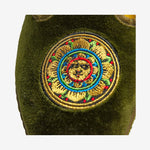 ISSIMO x Allagiulia Green Velvet  Loafers with Embroidery