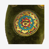 ISSIMO x Allagiulia Green Velvet Loafers with Embroidery