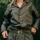 ISSIMO X Schostal Unisex Pyjama - Olive green & Bordeaux