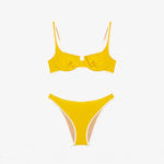 ISSIMO x Lido Cinquantasei Two Piece Swimsuit Yellow and White