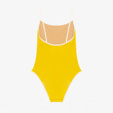 ISSIMO x Lido Cinquantasei Two Piece Swimsuit Yellow and White