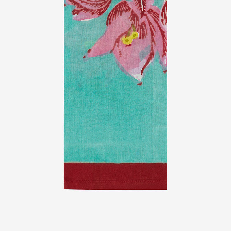 ISSIMO X Lisa Corti Bougainvillea White Veronese Stripes Napkin