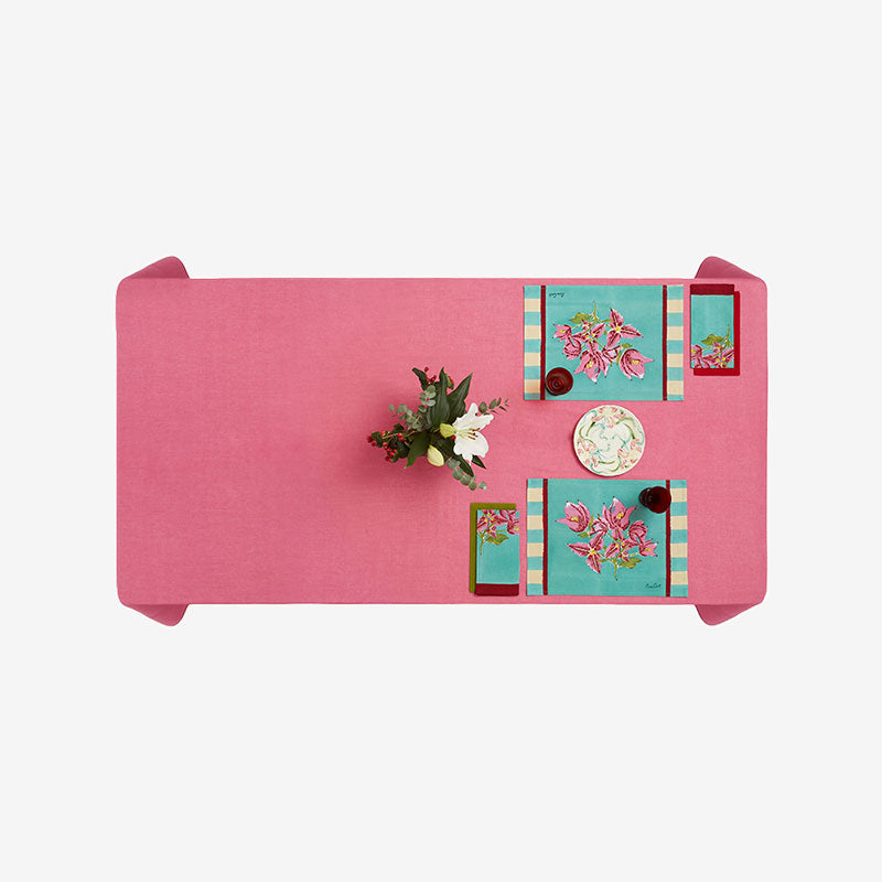 ISSIMO X Lisa Corti Bougainvillea White Veronese Stripes Placemat