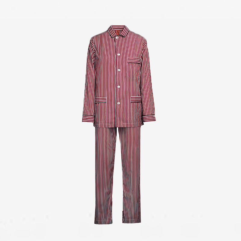 ISSIMO X Schostal Unisex Pyjama - Bordeaux & Olive Green
