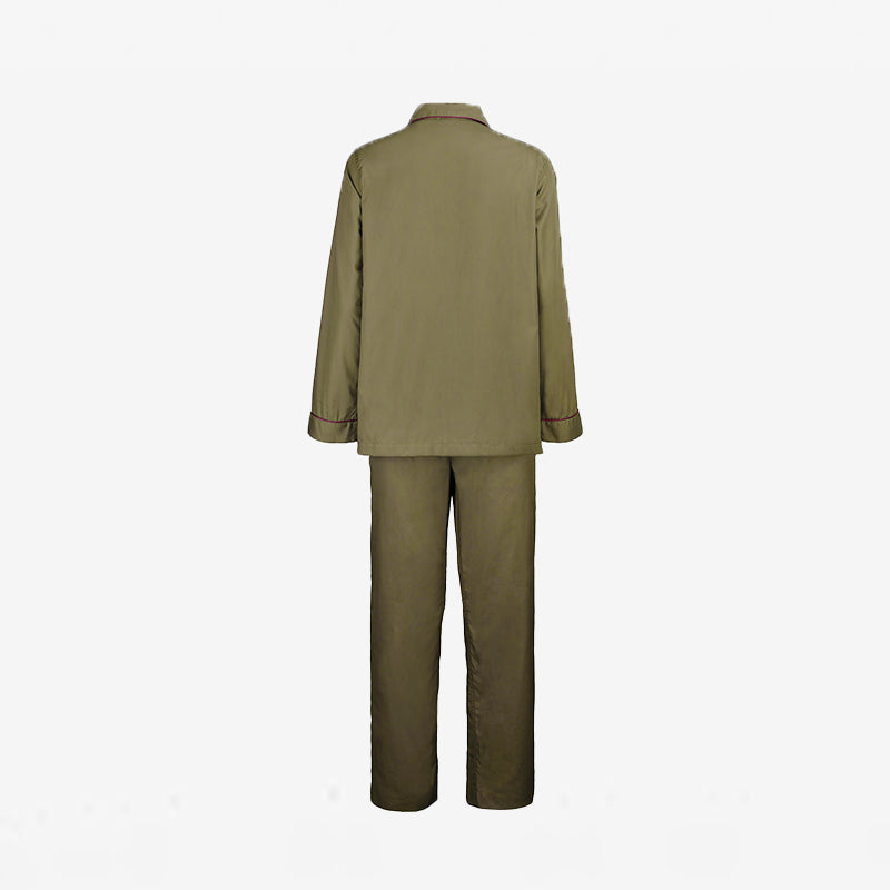 ISSIMO X Schostal Unisex Pyjama - Olive green & Bordeaux