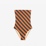 ISSIMO x Lido Strapeless One piece green and orange striped