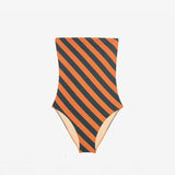 ISSIMO x Lido Strapeless One piece green and orange striped