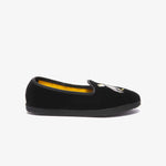 ISSIMO X Allagiulia Artisanal Black Velvet Loafers with Embroidery
