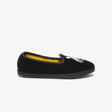 ISSIMO X Allagiulia Artisanal Black Velvet Loafers with Embroidery