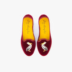 ISSIMO X Allagiulia Artisanal Burgundy Velvet Embroidery Loafers