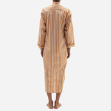 ISSIMO X Schostal Unisex Stripes Nightshirt - Tabac