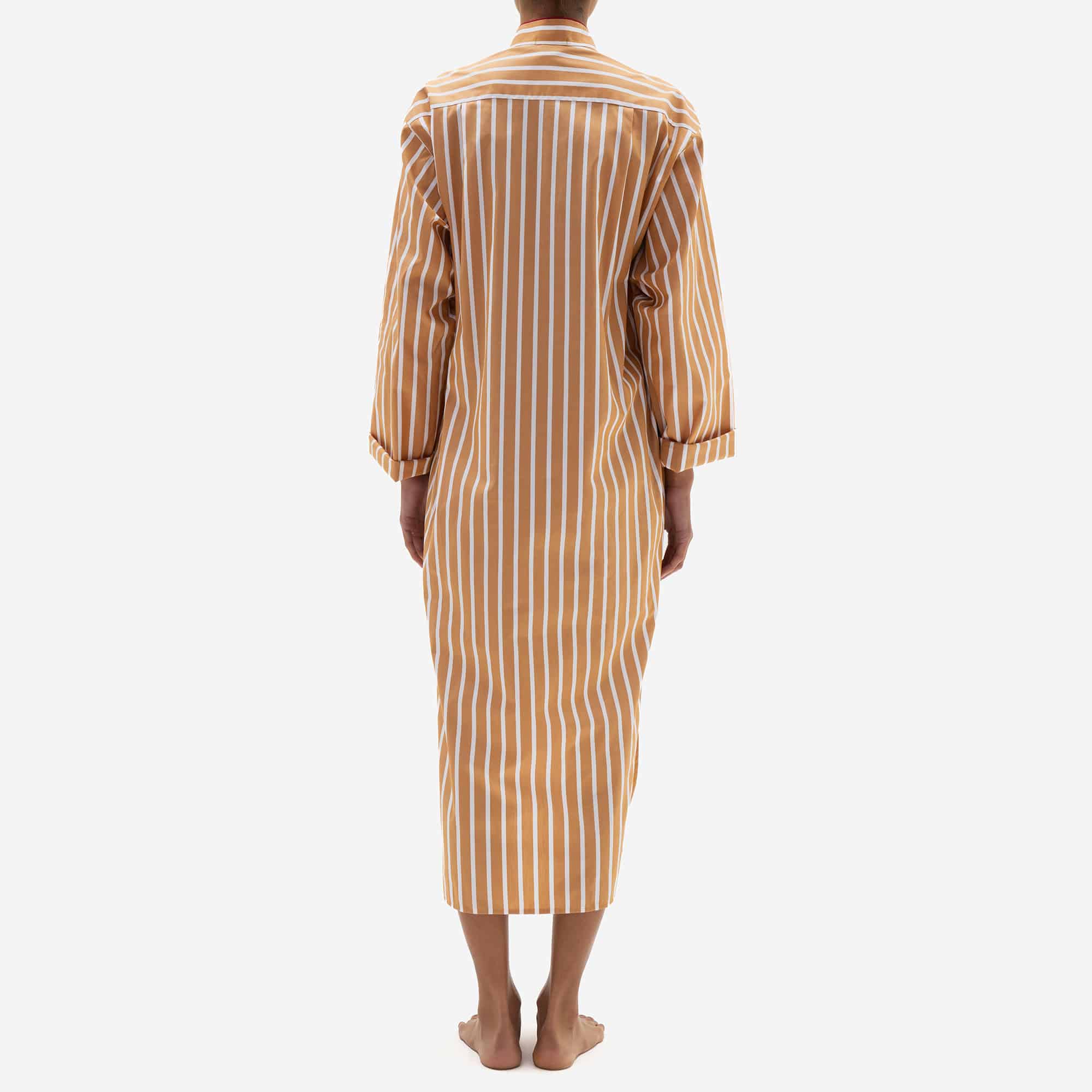 ISSIMO X Schostal Unisex Stripes Nightshirt - Tabac