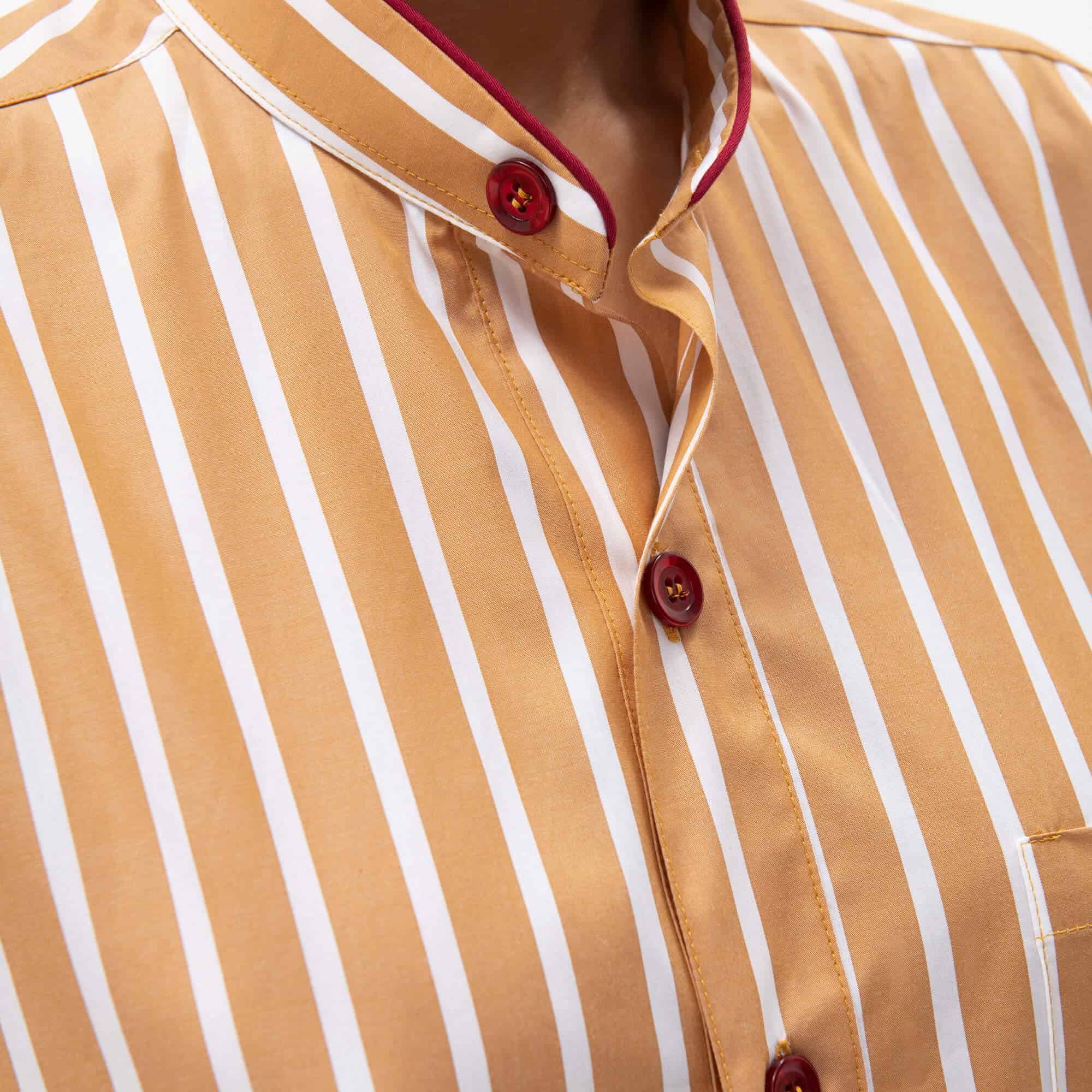 ISSIMO X Schostal Unisex Stripes Nightshirt - Tabac