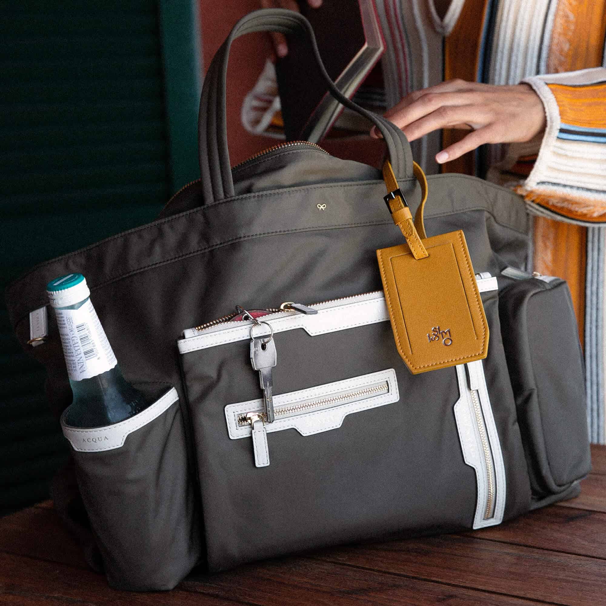 ISSIMO X Pineider Mustard Logo Luggage Tag