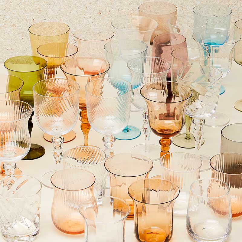 Bitossi Home Set of 6 Tumbler Assorted Shapes Texture Nuances Blue Green