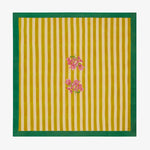 ISSIMO X Lisa Corti Bougainvillea Mustard Stripes Square Tablecloth