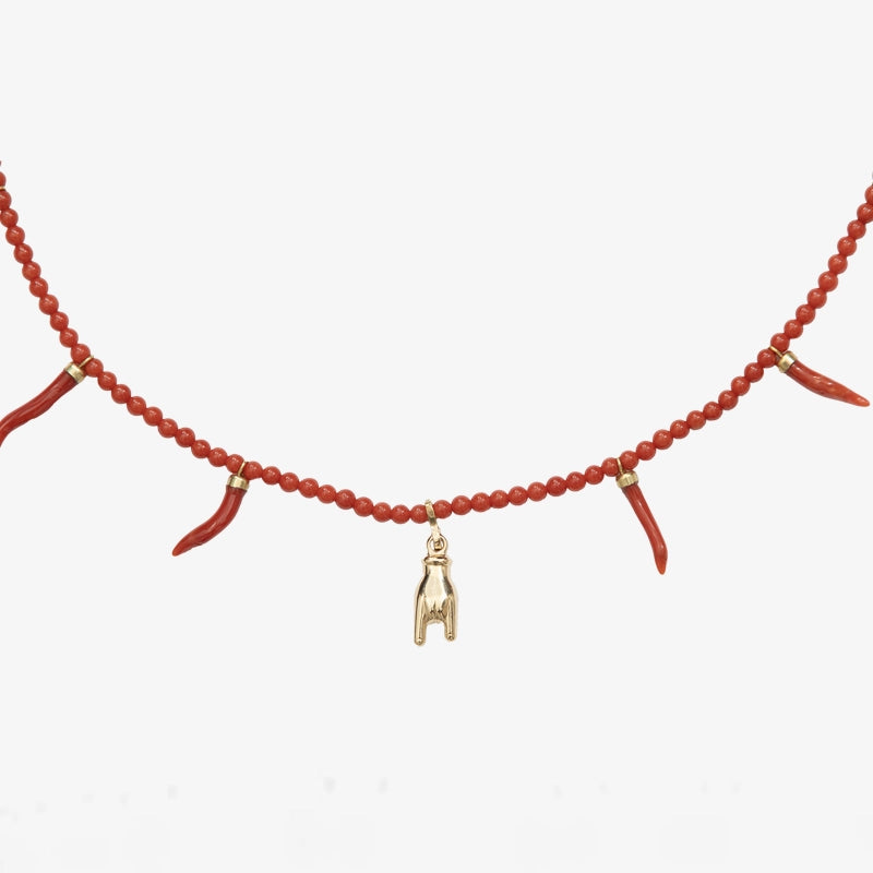 ISSIMO Coral and Gold Necklace