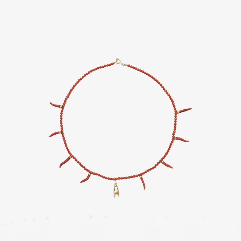 ISSIMO Coral and Gold Necklace
