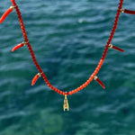 ISSIMO Coral and Gold Necklace