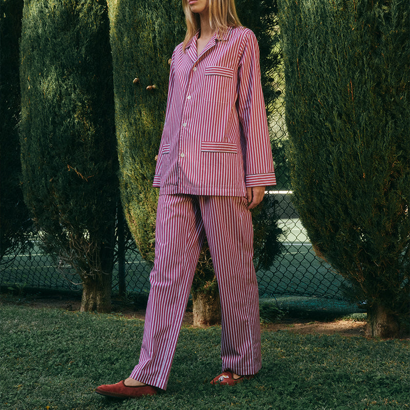 ISSIMO X Schostal Unisex Pyjama - Bordeaux & Olive Green