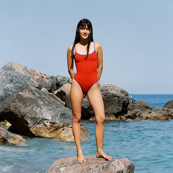 ISSIMO x Lido Trentasei One Piece Swimsuit Red & Navy Blue