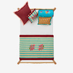 ISSIMO X Lisa Corti Bougainvillea White Veronese Stripes Junior Quilt