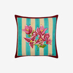 ISSIMO X Lisa Corti Bougainvillea White Veronese Stripes Pillow