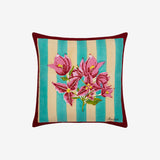 ISSIMO X Lisa Corti Bougainvillea White Veronese Stripes Pillow