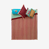 ISSIMO X Lisa Corti Bougainvillea White Veronese Stripes Quilt
