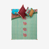 ISSIMO X Lisa Corti Bougainvillea White Veronese Stripes Quilt