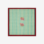 ISSIMO X Lisa Corti Bougainvillea White Veronese Stripes Square Tablecloth
