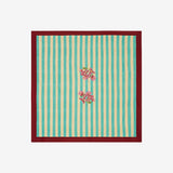 ISSIMO X Lisa Corti Bougainvillea White Veronese Stripes Square Tablecloth