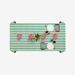 ISSIMO X Lisa Corti Bougainvillea White Veronese Stripes Table Cover