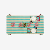ISSIMO X Lisa Corti Bougainvillea White Veronese Stripes Table Cover
