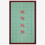 ISSIMO X Lisa Corti Bougainvillea White Veronese Stripes Table Cover