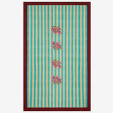 ISSIMO X Lisa Corti Bougainvillea White Veronese Stripes Table Cover