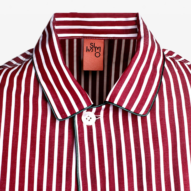ISSIMO X Schostal Unisex Pyjama - Bordeaux & Olive Green