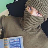 Berretto in cashmere ISSIMO verde oliva