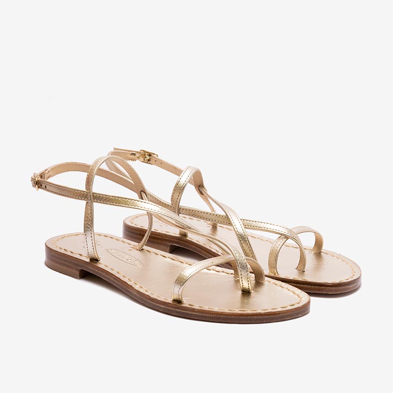 ISSIMO x Mario D'Ischia Mario Gold Sandals - Issimo