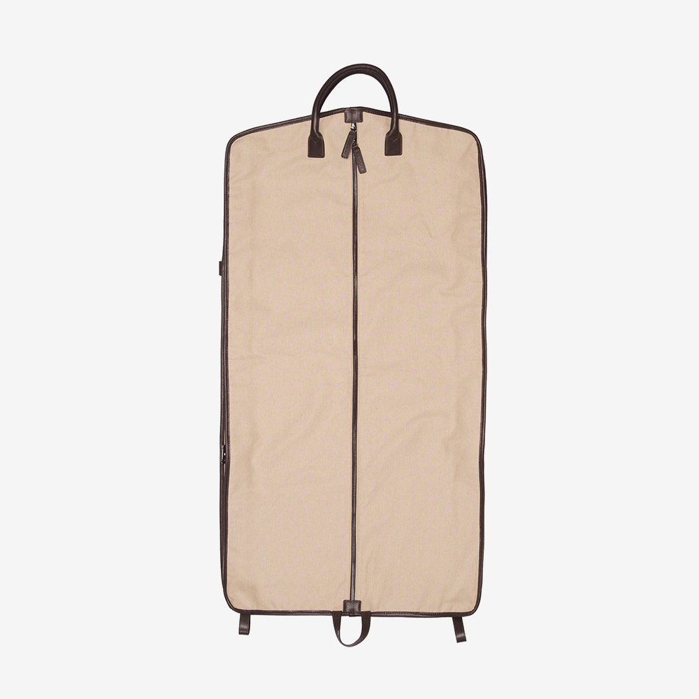 Battistoni Canvas and Leather Garment Bag - Issimo