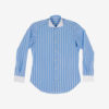 Issimo friends Battistoni Striped Battistoni Cotton Dress Shirt 100% cotton. WHITE AND LIGHT-BLUE STRIPED COTTON DRESS SHIRT WITH SPREAD WHITE COLLAR AND CUFFS. This extra soft cotton dress shirt, featuring the spread collar and cuffs, is the ideal combo for an elegant look Made in Italy TIME OF REALIZATION: 20 DAYS.  THIS IS A MADE TO ORDER ITEM AND THEREFORE IS NOT REFUNDABLE. chicissimo gentleman 350 euros price